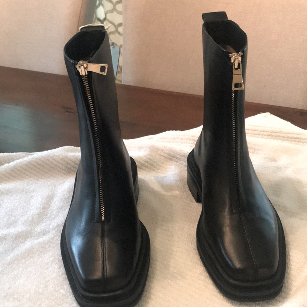 Jigsaw Maldow Black Leather Ankle Boot NWT